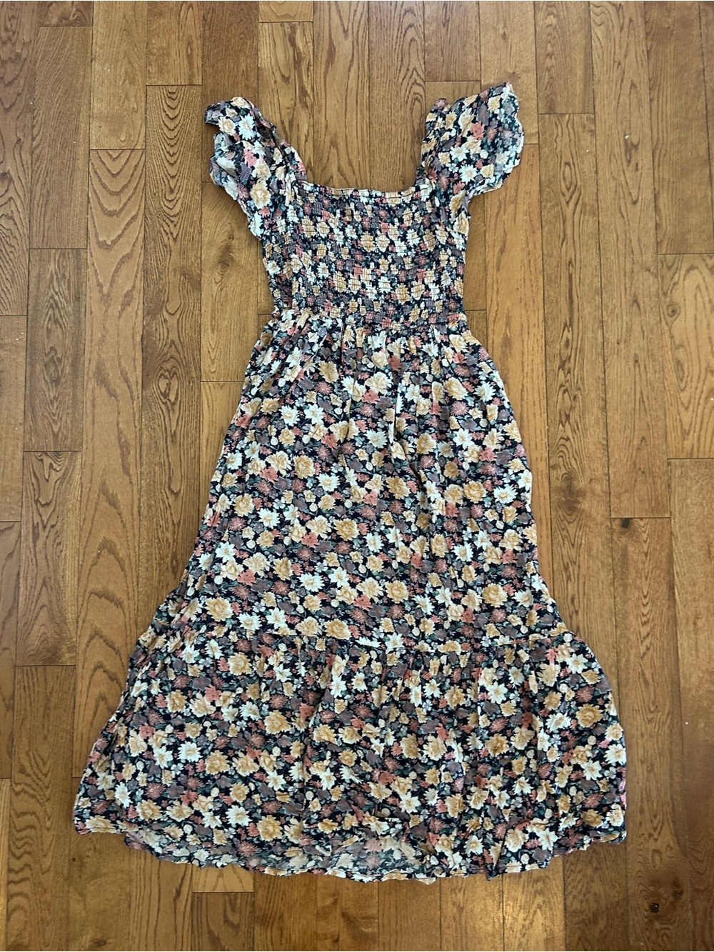 Pinkblush Black Floral Maxi maternity Dress with Pink and Cream Blooms